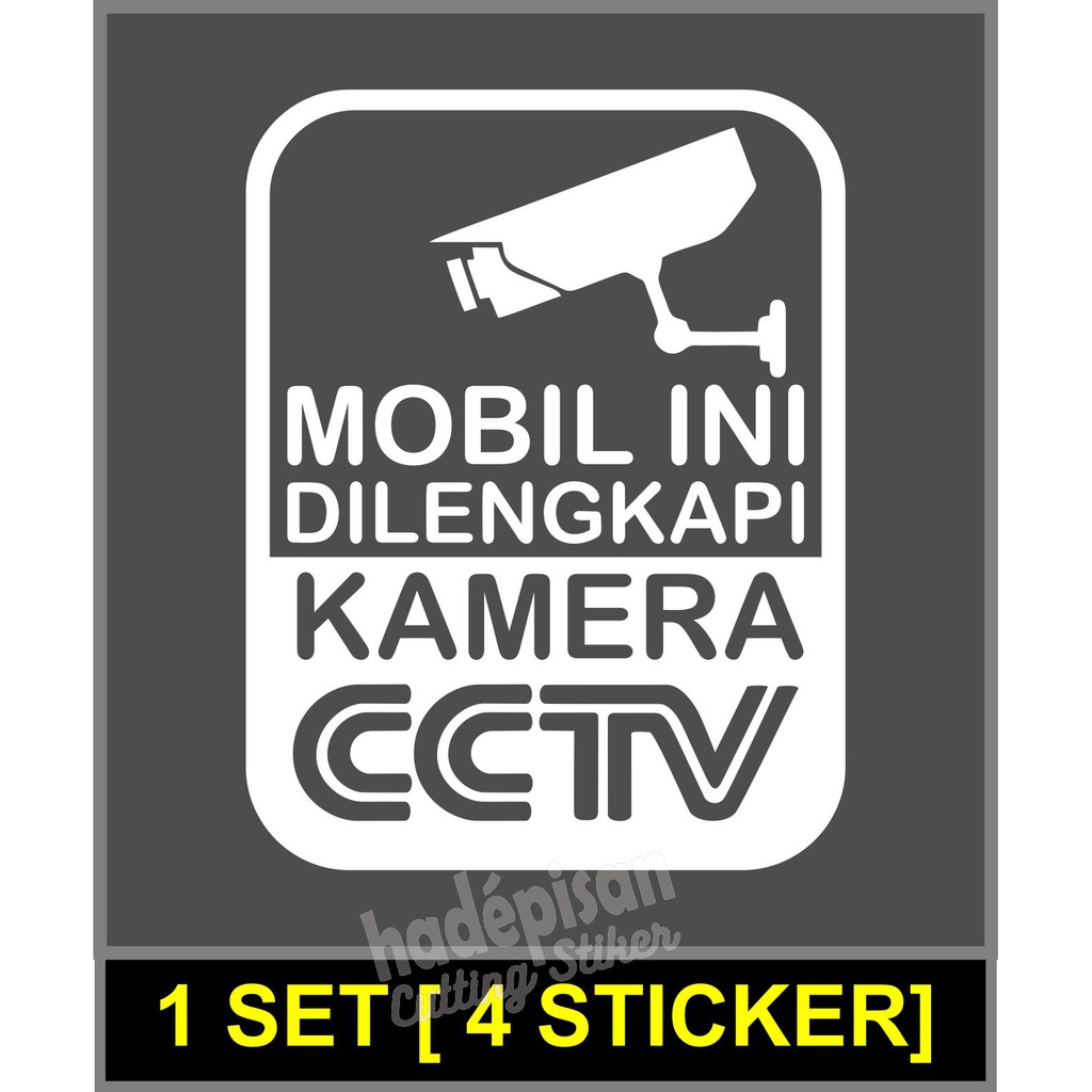 Stiker Cutting Sticker Mobil Toko Rumah Cctv 1 Set 4 Stiker