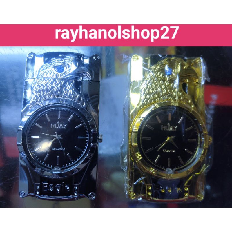 NEW!!!! PRODUK TERBARU RO-27 KOLEKSI PRIA SEJATI KOREK API MOTIF BURUNG DAN JAM TANGAN ANALOG BERTAMBAH MEWAH DENGAN LED MENYALA SAAT MEMBUKA TEKANAN KOREK API BARA NYA,TERSEDIA WARNA GOLD DAN SILVER LAPIS EMAS KUNINGAN EMAS GOLD DAN PUTIH