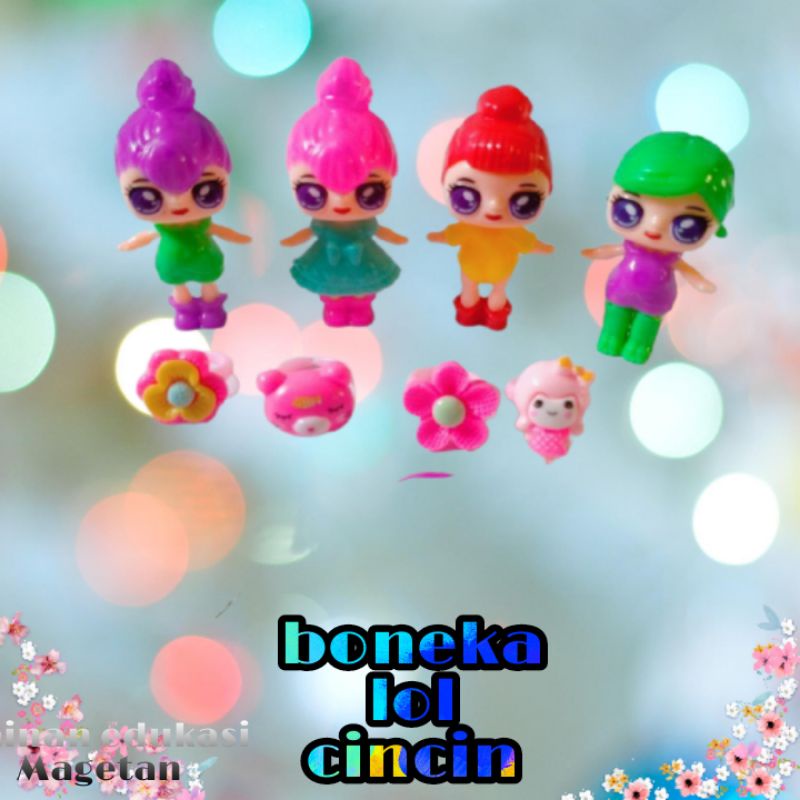 Mainan Anak Boneka LOL Mini Komplit Cincin / Boneka Lol Plastik Kecil Lucu