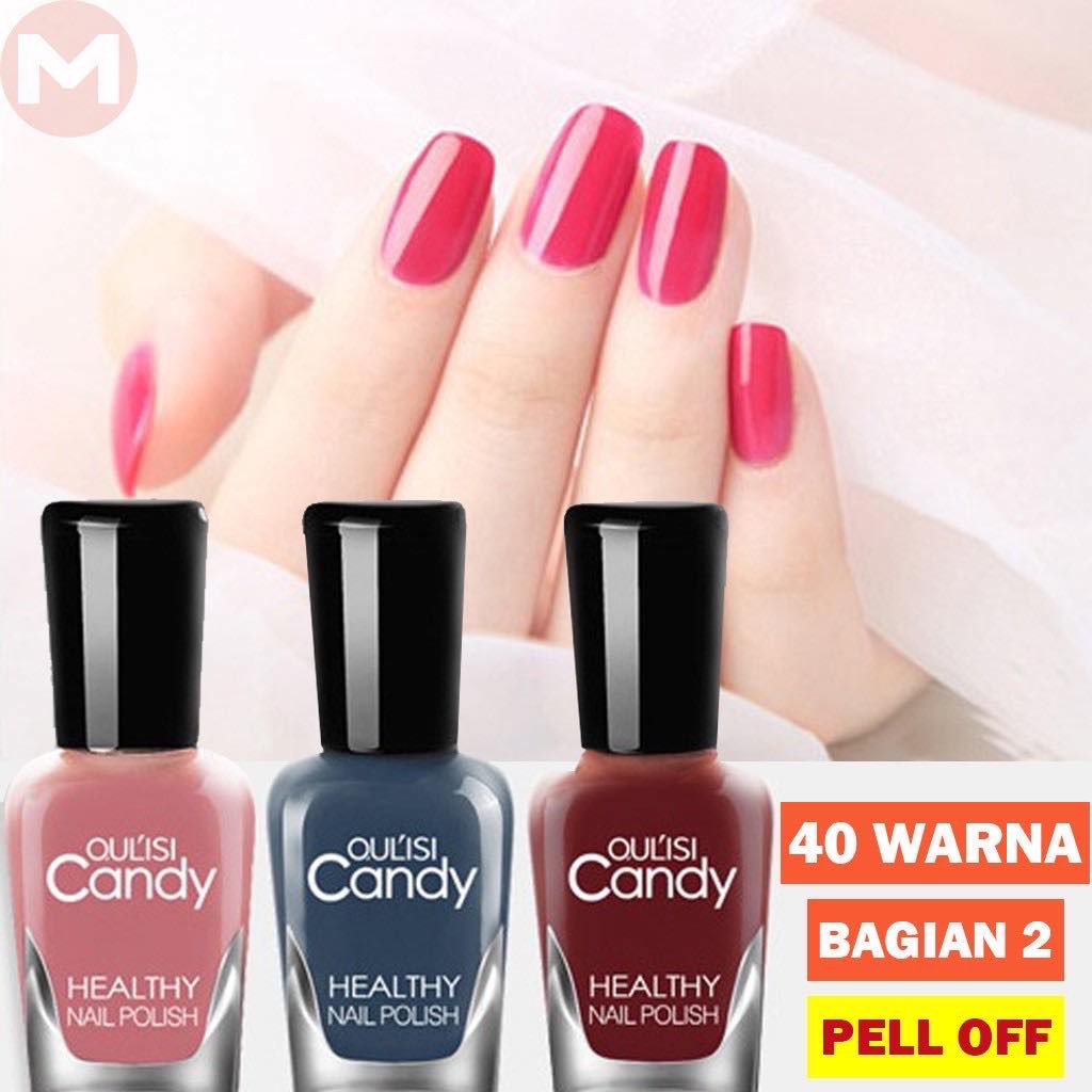 40 WARNA Kutek Peel Off Cat  Kuku  Palsu Wanita Nail Polish 