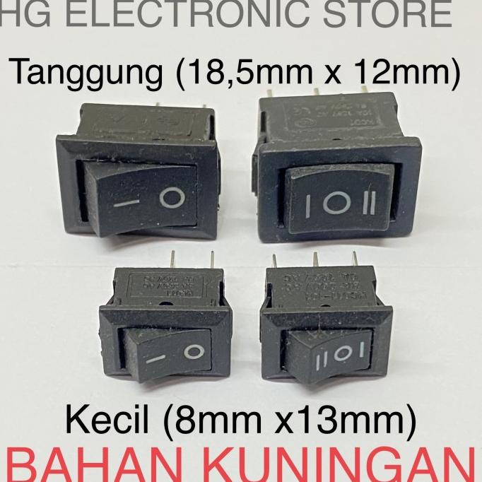 ] rocker switch 3 pin saklar 3 kaki on off on kuningan