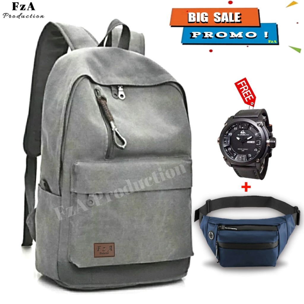 Tas Ransel Punggung Distro Casual Pria Wanita BackPack / Tas Ransel Laptop Original - FzA BUY 1 GET 2