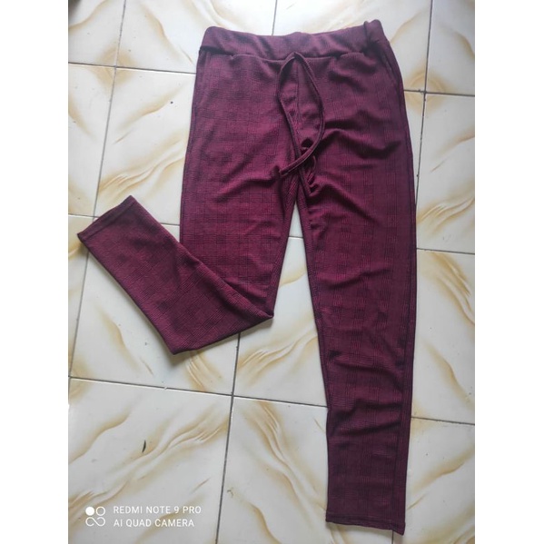 CELANA LUNA JUMBO MOTIF KOTAK-KOTAK / DOTY PANTS JUMBO SIZE XXXL