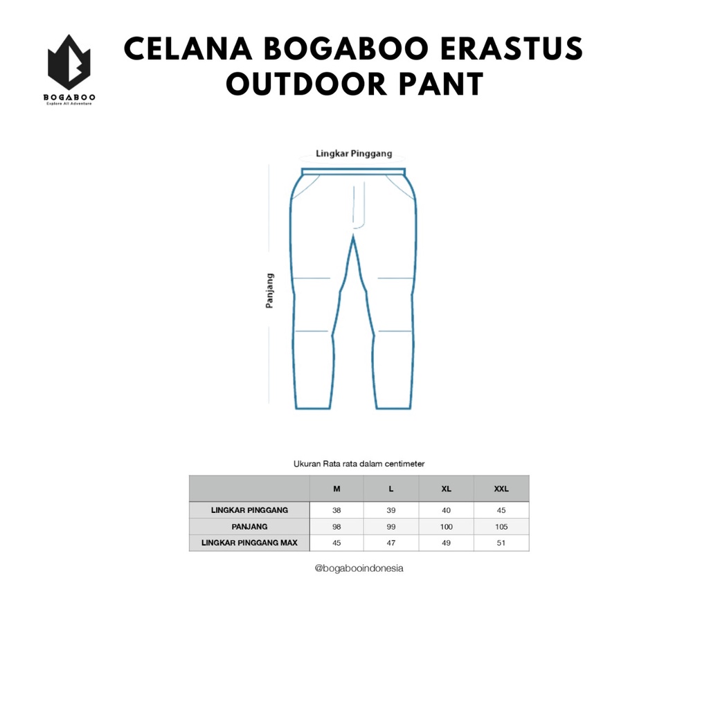 BISA COD CELANA PANJANG BOGABOO SERI ERASTUS - CELANA PANJANG PRIA WANITA  - CELANA NAIK GUNUNG - CELANA HIKING