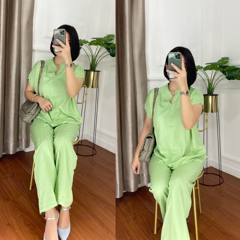 ONE SET TWILL PIYAMA SET TWILL/PAJAMAS/DAILY ONE SET/SETELAN / SETCEL / KEMEJA RAYON / RAYON TWILL-REGINA ( TWILL )