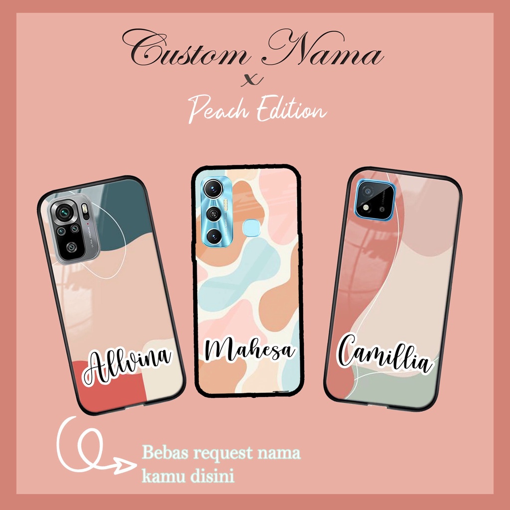 [CNA] Case Kilau Custom Nama For All Tipe Handphone Vivo Realme Oppo Xiomi Samsung Iphone Infinix - 