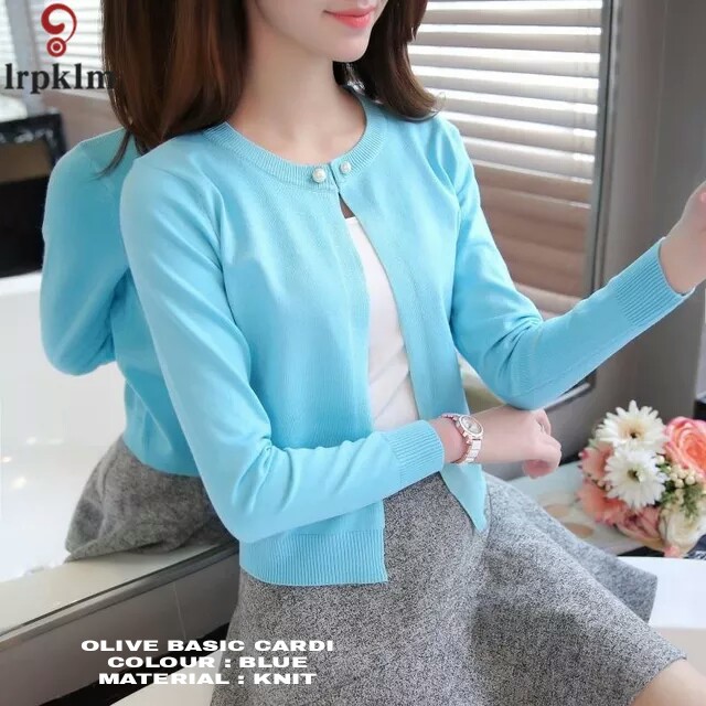 Olive basic cardigan rajut wanita -NGROS
