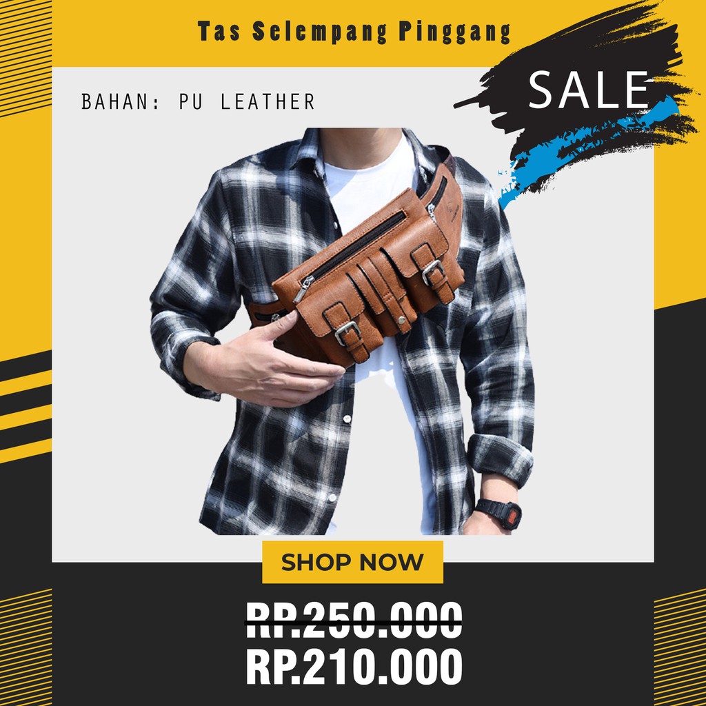 DISKON BESAR Tas Selempang PRIA  KULIT Yueskangaroo MULTIFUNGSI TERKINI 083||ORI TERBARU2020||