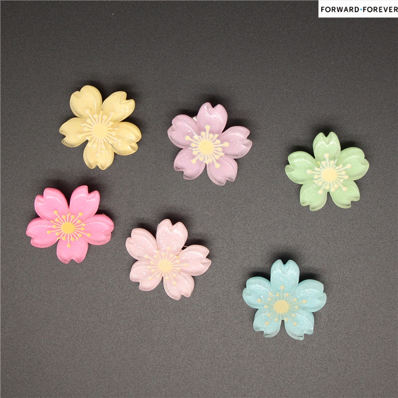 12pcs Bros Pin Kombinasi Bunga Daisy Cherry Blossom Bahan Plastik M70069