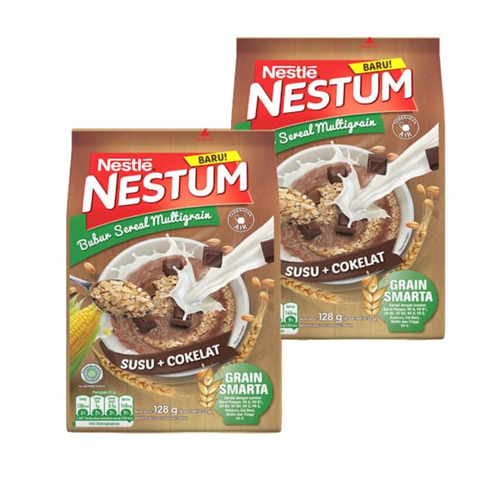 

NESTUM Bubur Sereal Multigrain 3in1 Polybag(4 x 32g)Susu Cokelat[2Pcs]