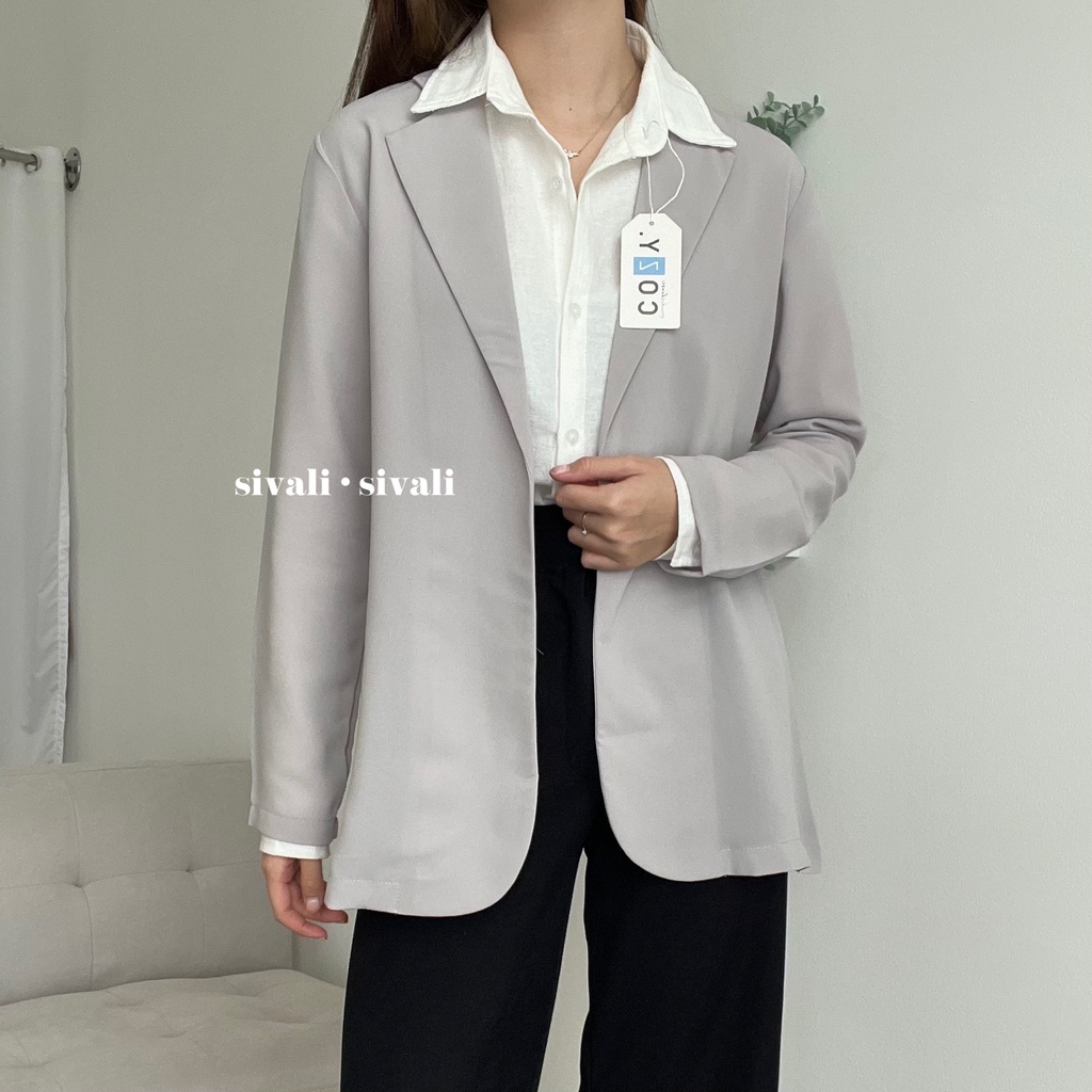 Jane Blazer 2048 - Korean Blazer Wanita Lengan Panjang - Outer Blazer - Blazer Kerja-Ivory