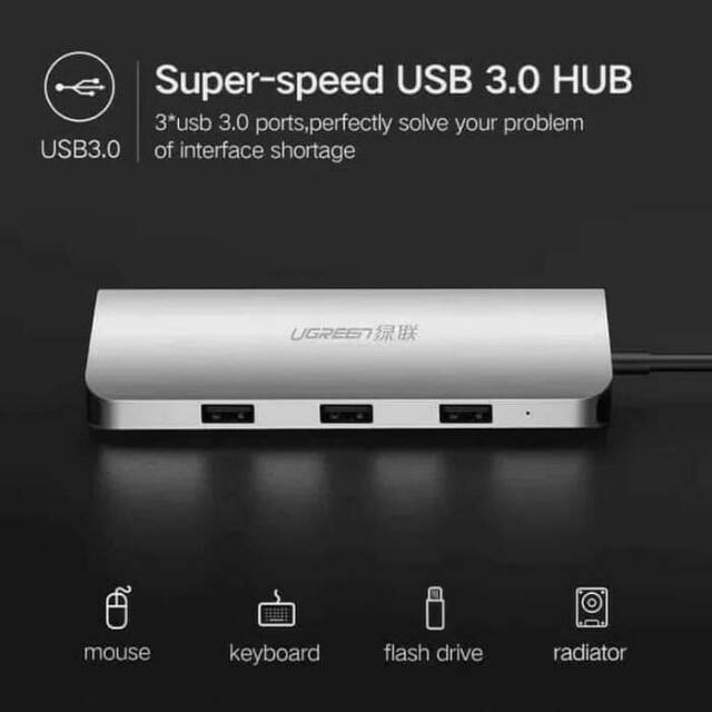 Ugreen 6 7 9 10 in 1 Hub - Ugreen All in One PD Charger Hdmi Vga Lan Ethernet Usb 3.0 Original