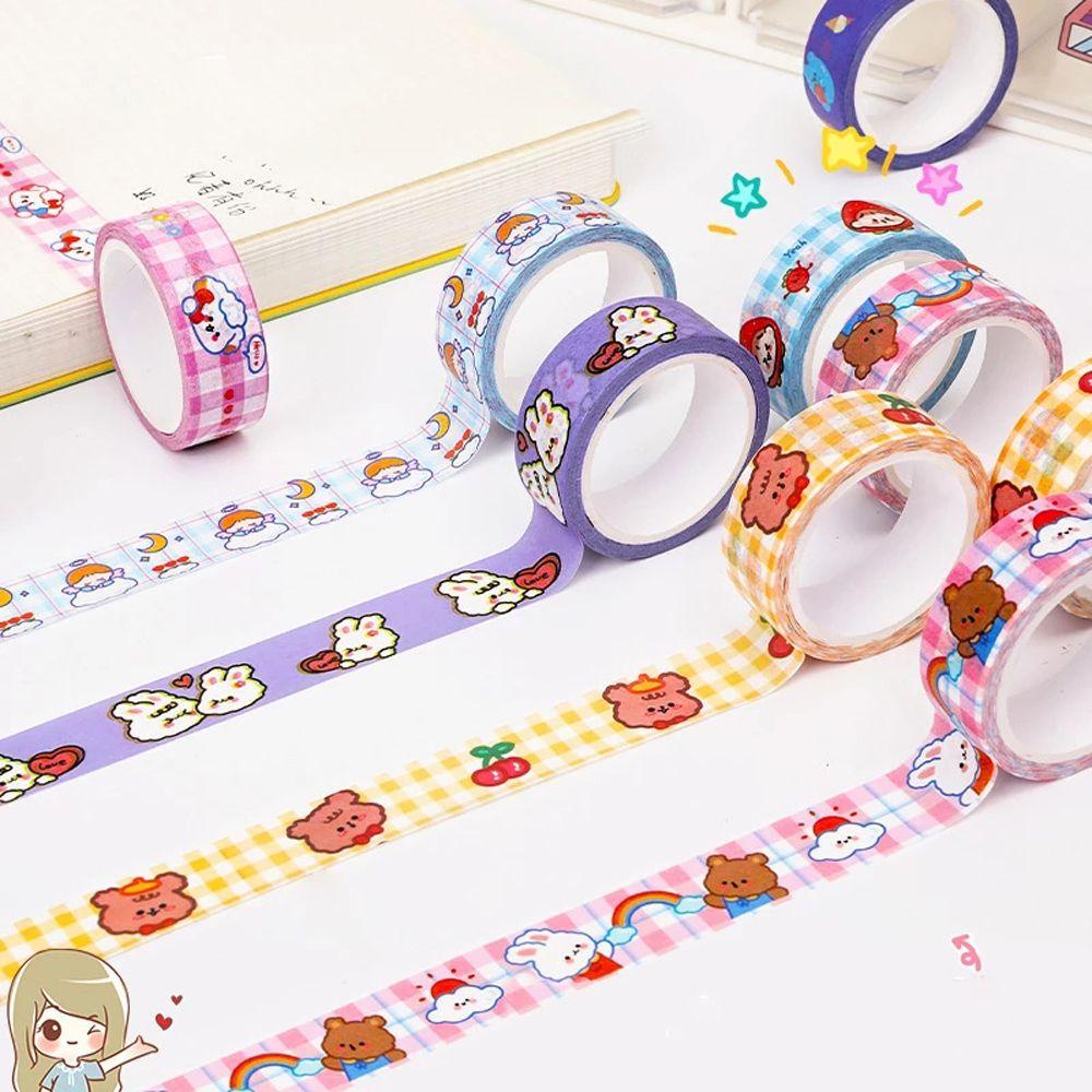 Lanfy Tape Perekat Perlengkapan Sekolah Jepang Scrapbooking 1.5cm x 5m Kaset Stiker Stationery Tape Lakban Kertas