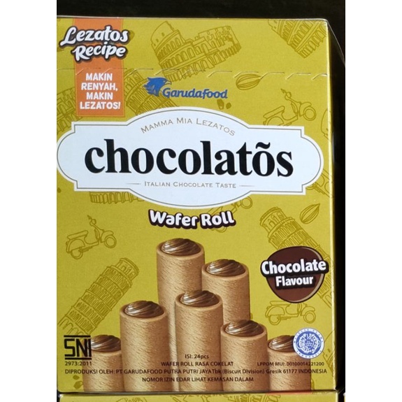 

Chocolatos wafer roll 1box isi 24pc ED 10 Jan 26