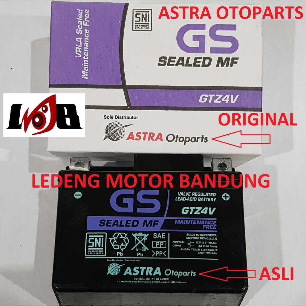 Aki Kering GS Astra GTZ4V Motor Karisma Vario Beat Xeon M3 Accu 12V 3a