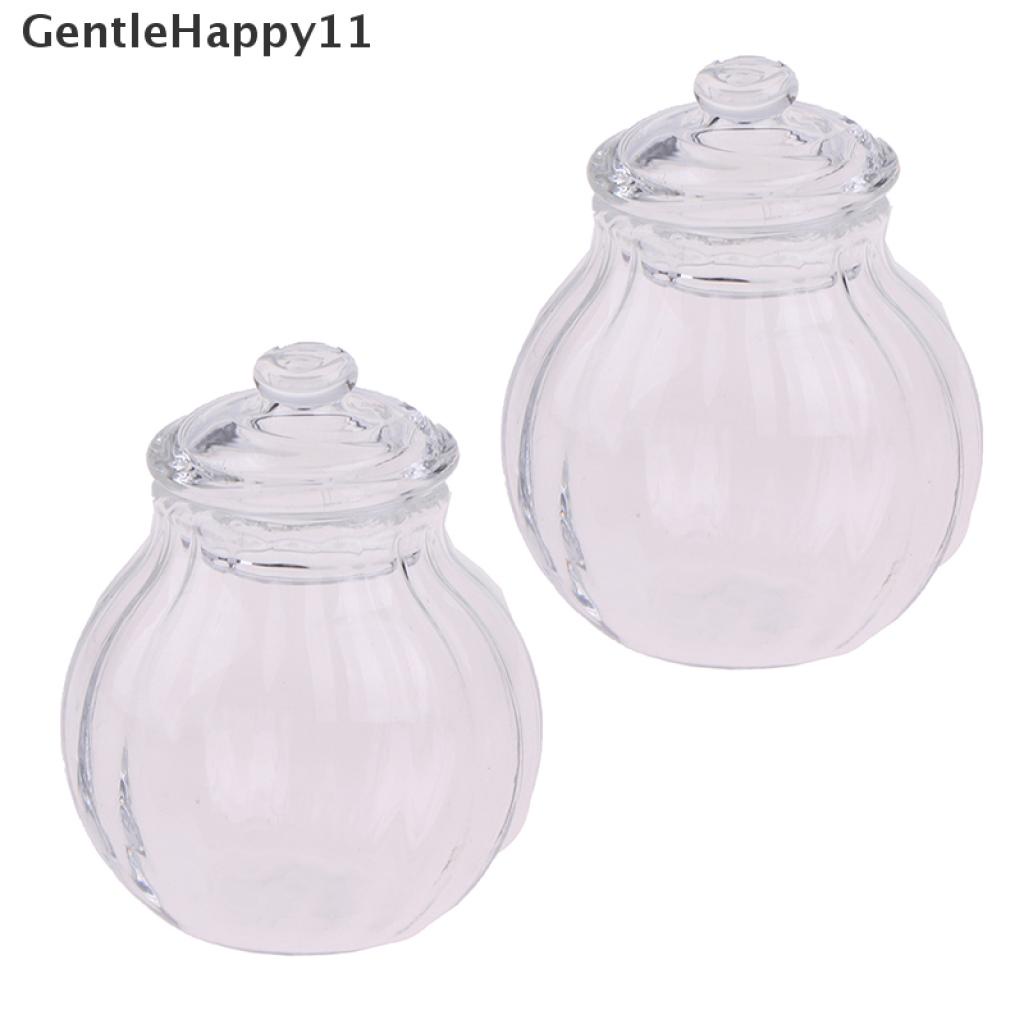 Gentlehappy Mainan Miniatur Toples Permen Bulat Bahan Kaca Untuk Aksesoris Rumah Boneka 1: 12