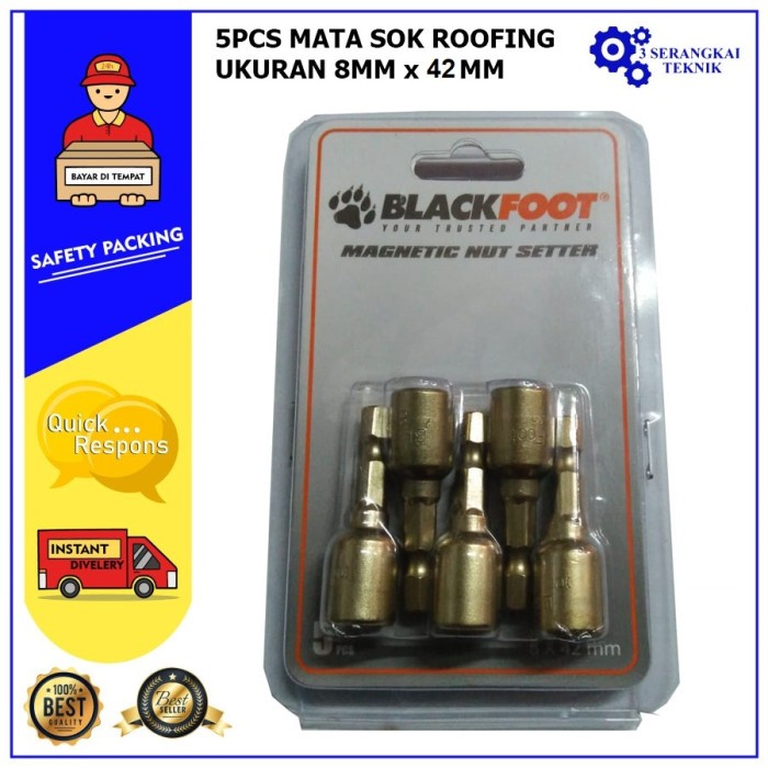 [5PCS] Mata Sock Roofing Magnet Magnetic Hex Nut Blackfoot 8x42mm