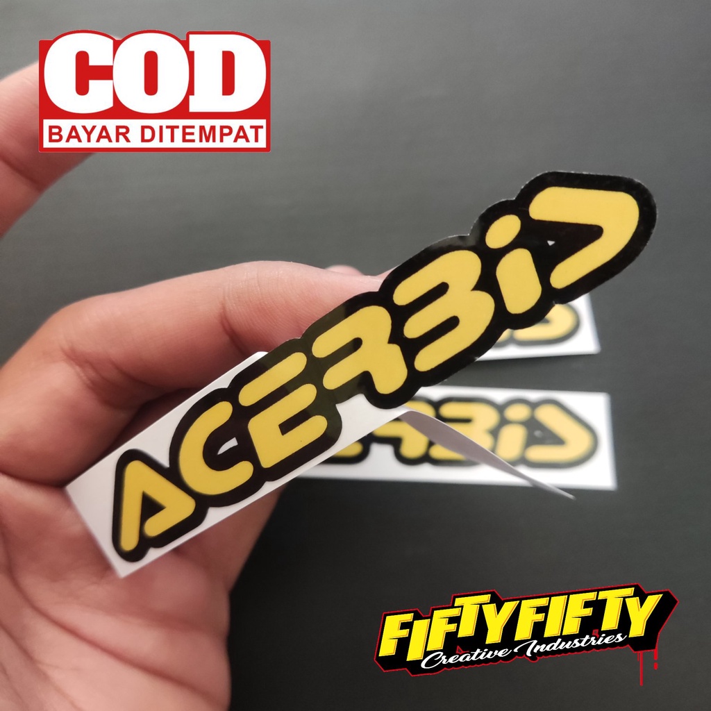 Stiker Print Cut ACERBIS Model 01 Stiker Printing Laminasi Glossy Stiker Motor Mobil Helm Sudah Membentuk Pola Desain