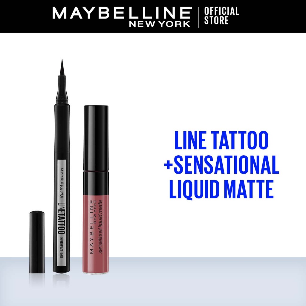 Maybelline Perfect Glam Makeup Look (Liquid Eyeliner & Liquid Lipstick - 06. Best Babe)