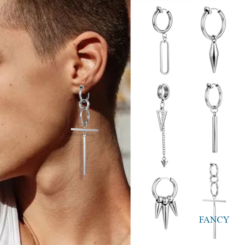 1pc Anting Tusuk Gantung Asimetris Desain Rantai Rumbai Untuk Wanita