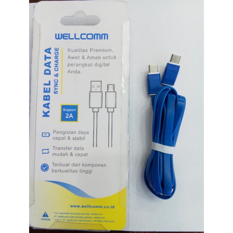 Kabel Data Wellcomm Type C to Type C Fast Charging