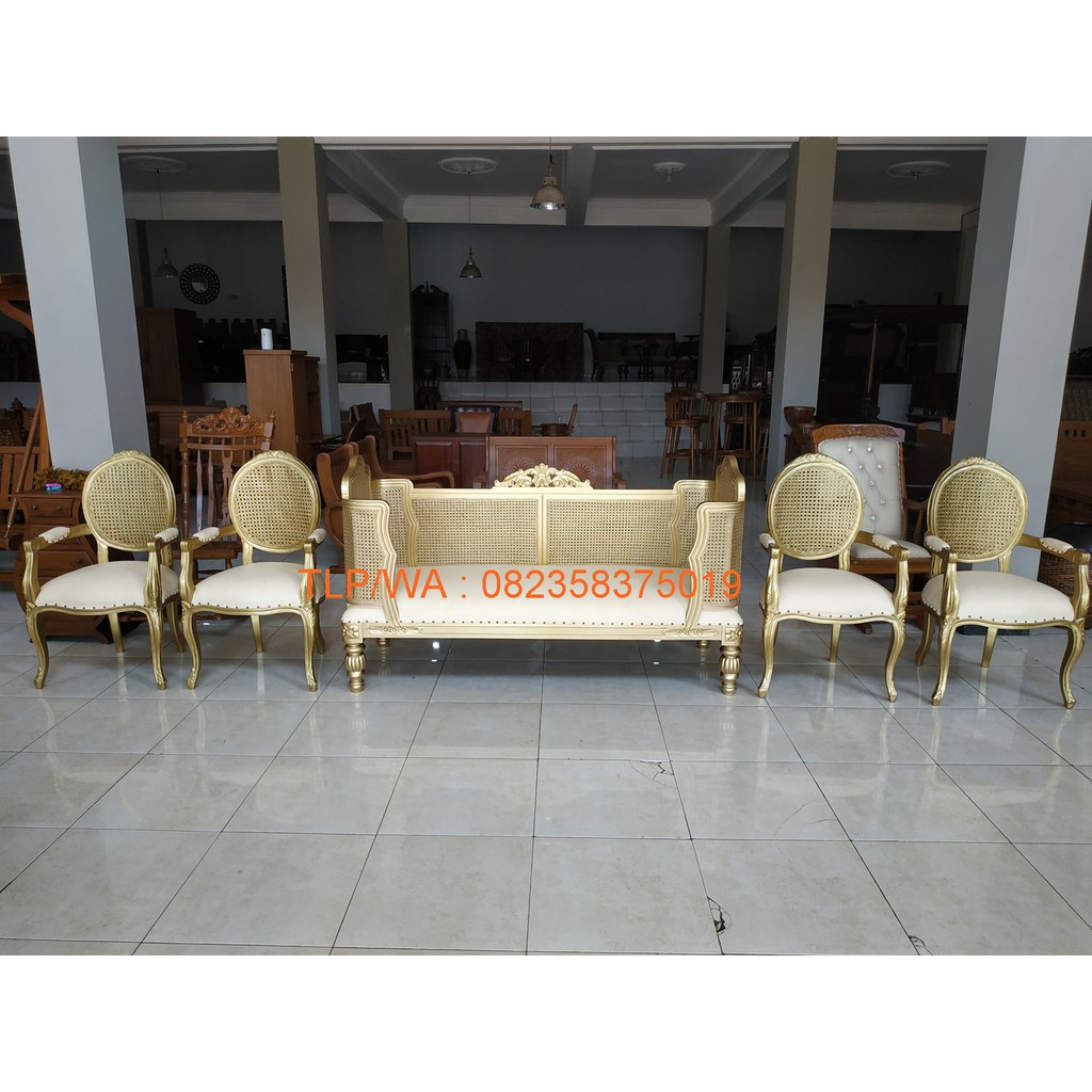 Set Kursi Pelaminan Rotan Doyok Jepara Murah Terbaru, Sofa Pengantin Rustic