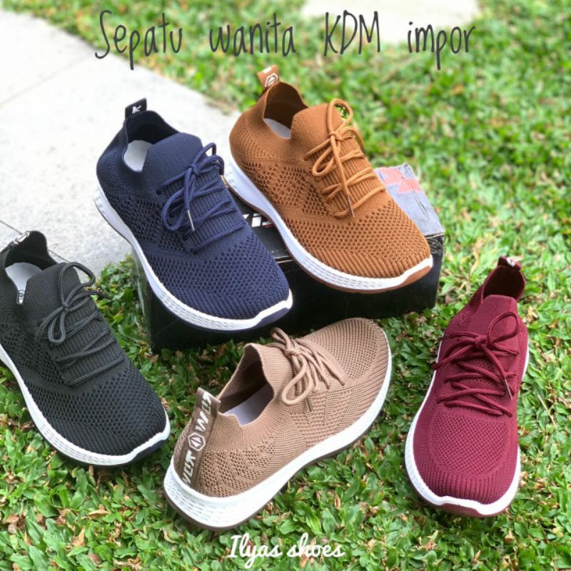 Sepatu Sneakers Wanita Rajut Kdm Import 223