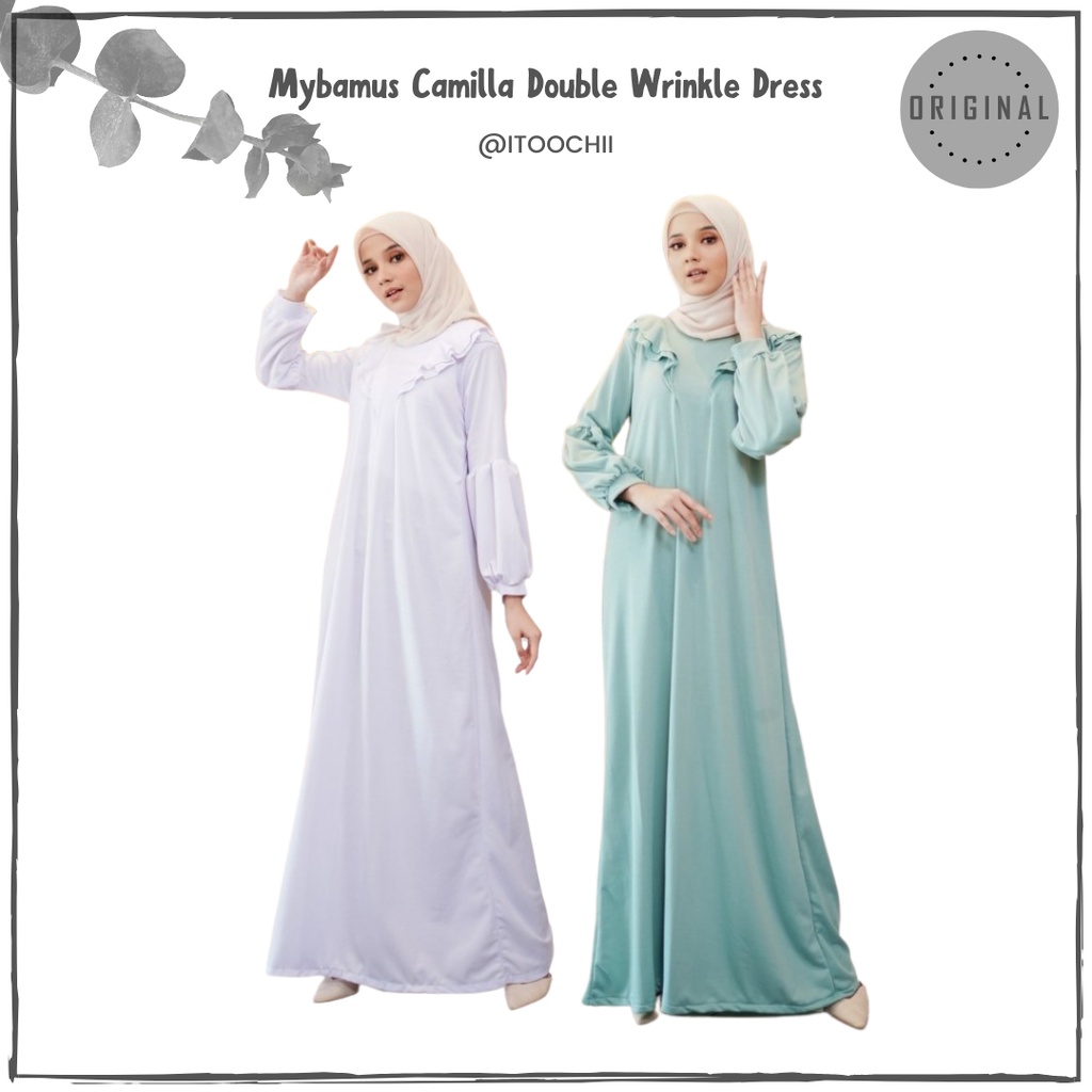 Mybamus Camilla Double Wrinkle Dress Gamis Wanita Muslim Dress Muslim