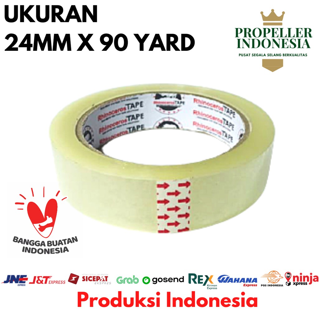 Lakban RHINOCEROS Tape Clear 24MM x 90YARD