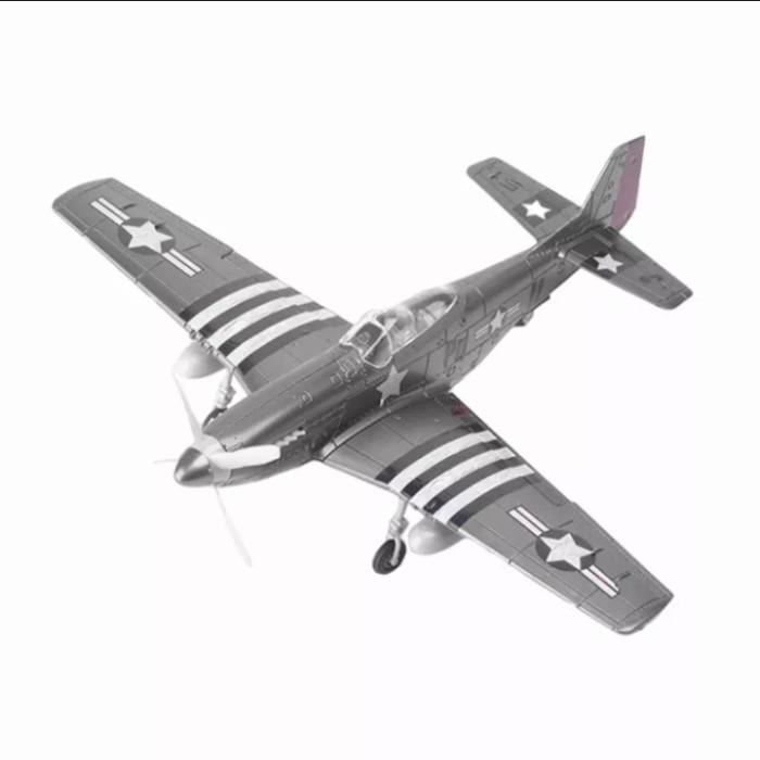 Diecast | Miniatur Pesawat Tempur P-51, Kit Model Pesawat Rakitan 4D Skala 1:48