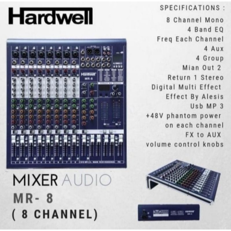MIXER AUDIO HARDWELL MR 8 ORIGINAL MIXER HARDWELL MR 8 / 8 CHANNEL