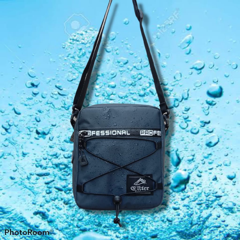Tas Selempang Pria Wanita Slingbag Kondura Nilon Hitam Waterproof