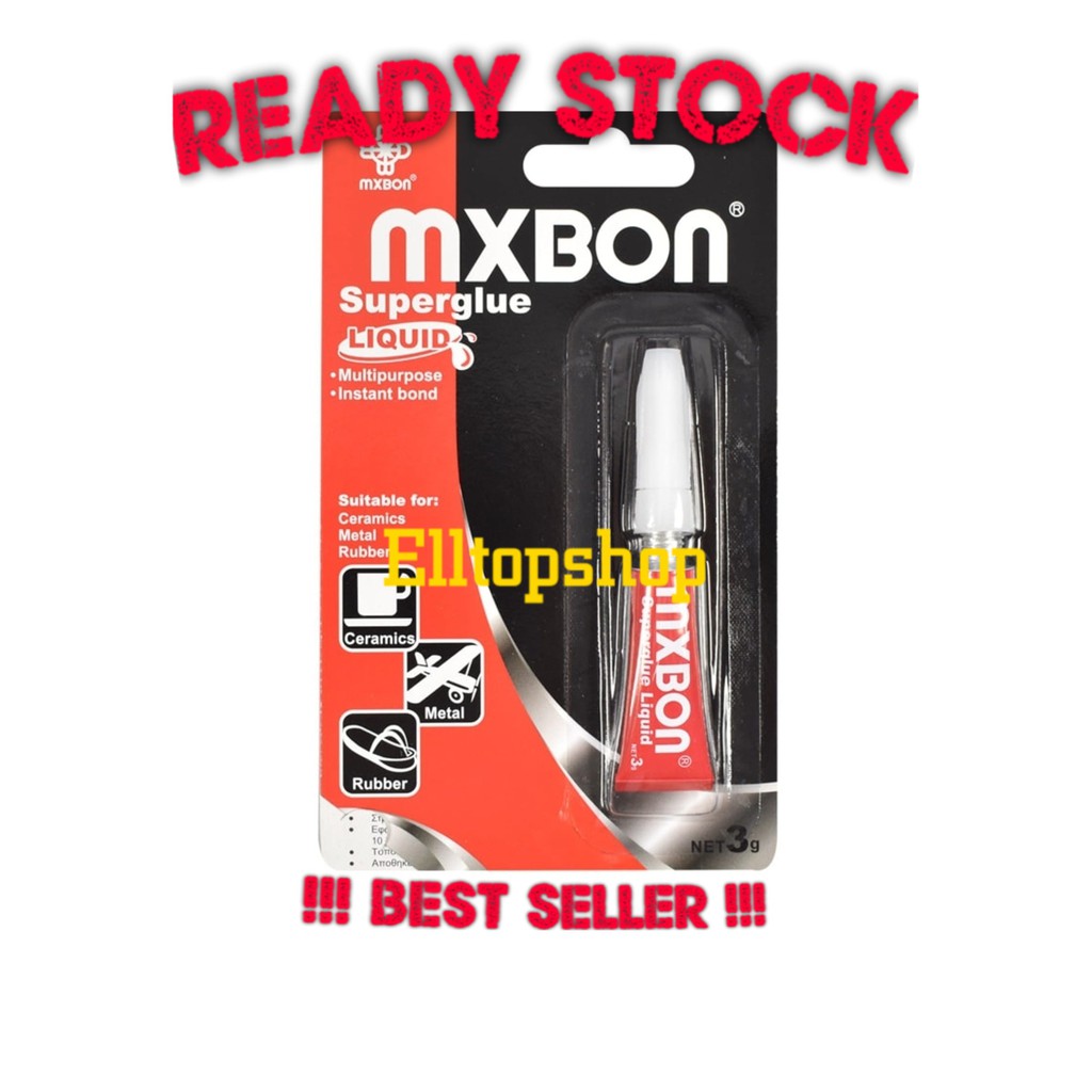 

LEM SUPER KERAMIK LEM LOGAM / LEM KARET LIQUID 3 ML MXBON