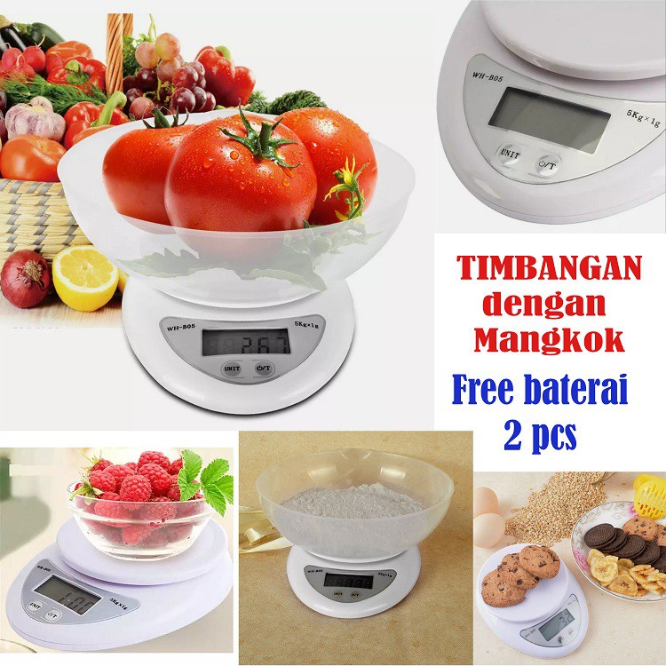 Timbangan Digital Mangkok 5kg/1g / Electronic Kitchen Scale 5KG/1G