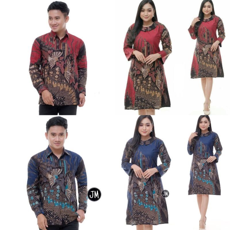 SERAGAM BATIK COUPLE KANTOR TUNIK KEMEJA M L XL XXL