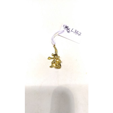 Liontin Inisial Huruf S Emas Kuning 750