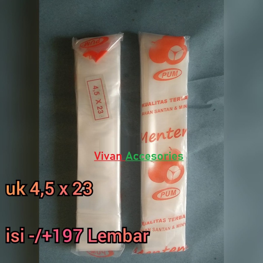 PLASTIK PE MENTENG UK 4,5X23/4X23 CM PLASTIK ES LILIN PLASTIK ES MAMBO