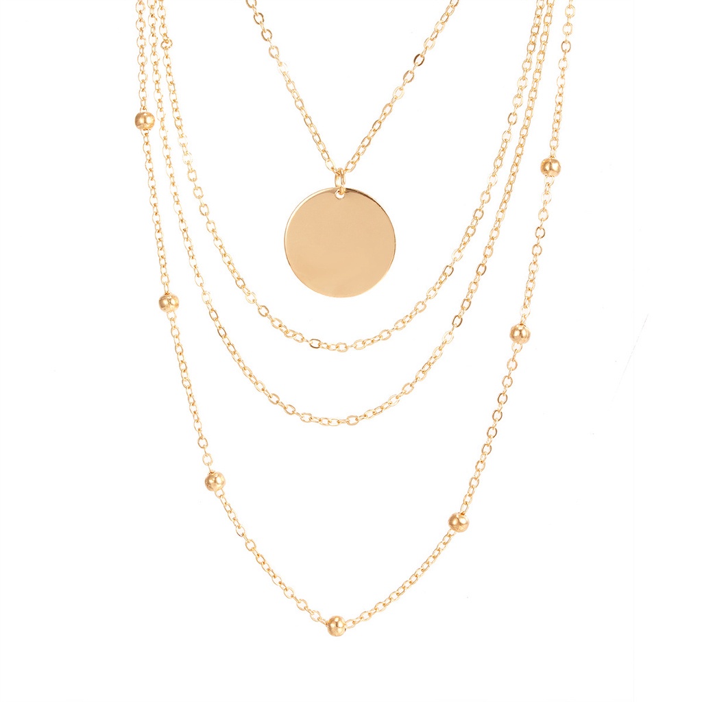 COD Eropa dan Amerika panjang multi-layer kalung wanita kepribadian seksi disc rantai L108