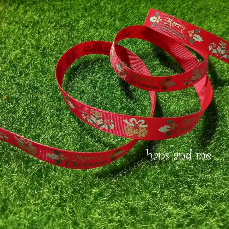 

Pita Natal Grossgrain Grosgrain 15mm Merry Christmas (per yard)
