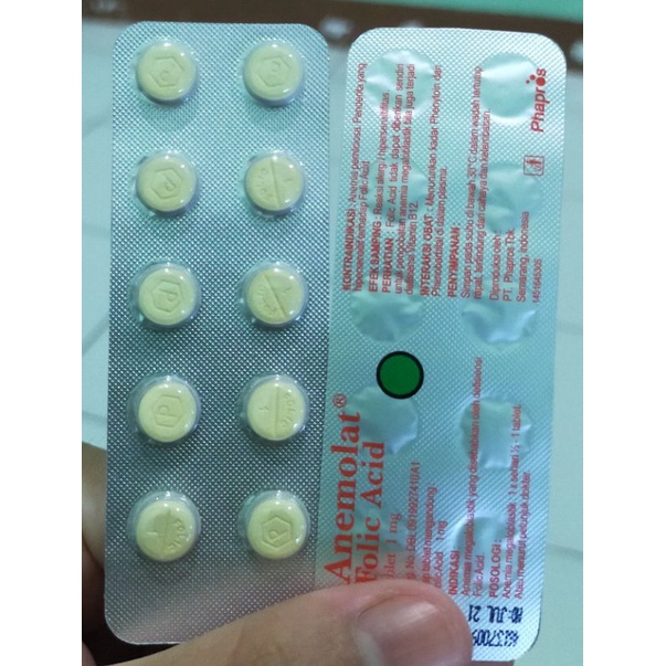 2 strip // Anemolat// Asam Folat// Folic Acid