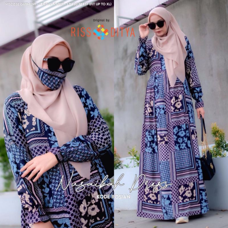 Nusaibah Dress | gamis viscose murah | (cla)