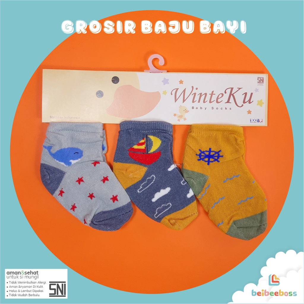 KAOS KAKI WINTEKU BABY KINGDOM BAYI   / KAOS KAKI BAYI MOTIF / GROSIR/  BOY/GIRL