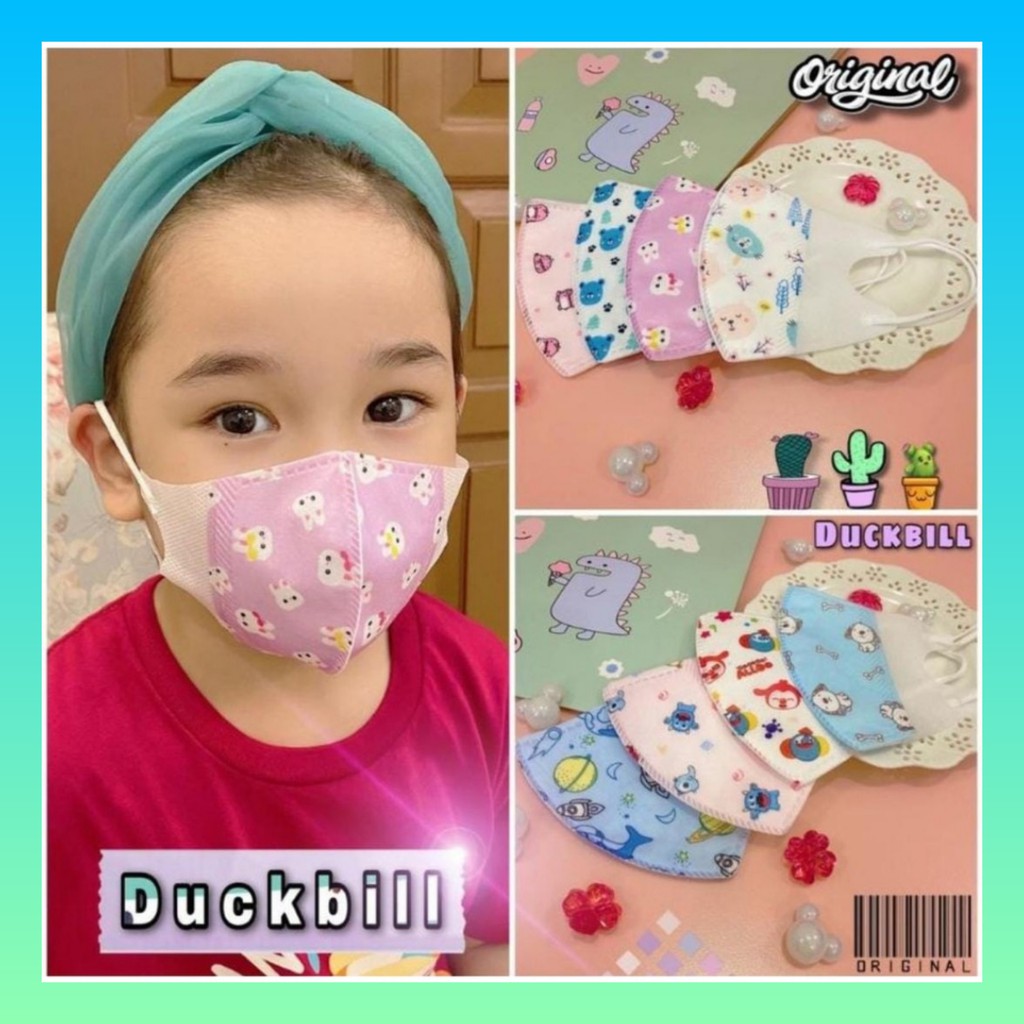 MASKER ANAK ANAK 3PLY MASKER ANAK KN95 SURGICAL MASK DUCKBILL 10pcs campur