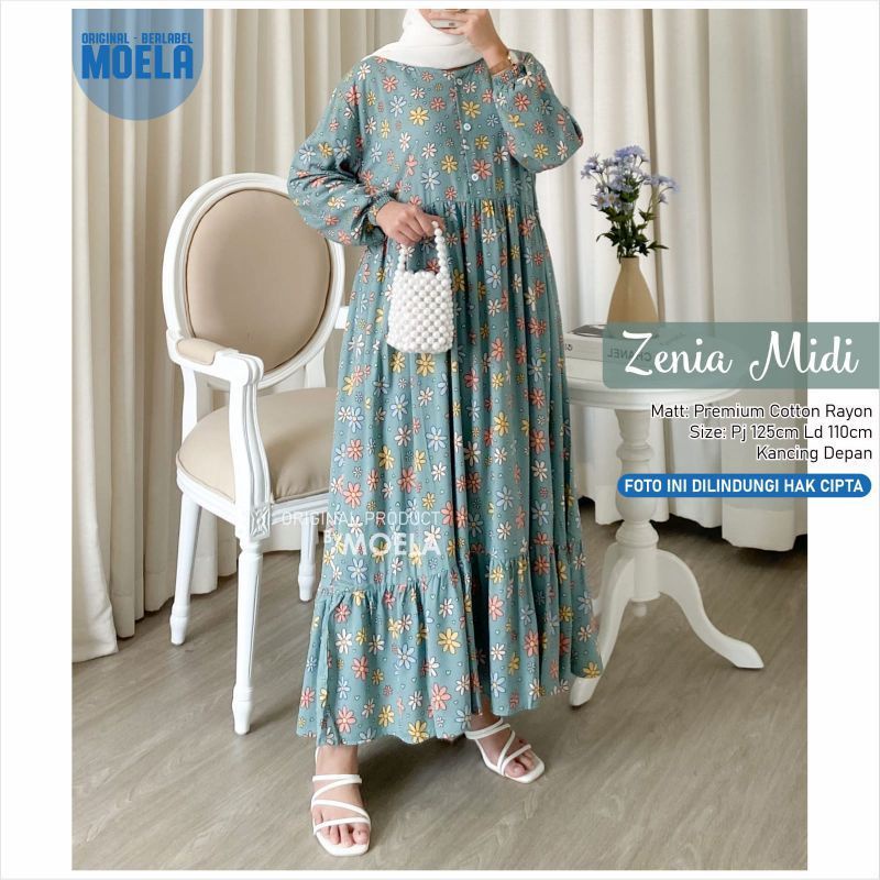 ZENIA MIDI DRESS // MIDIDRESS BUNGA RAYON