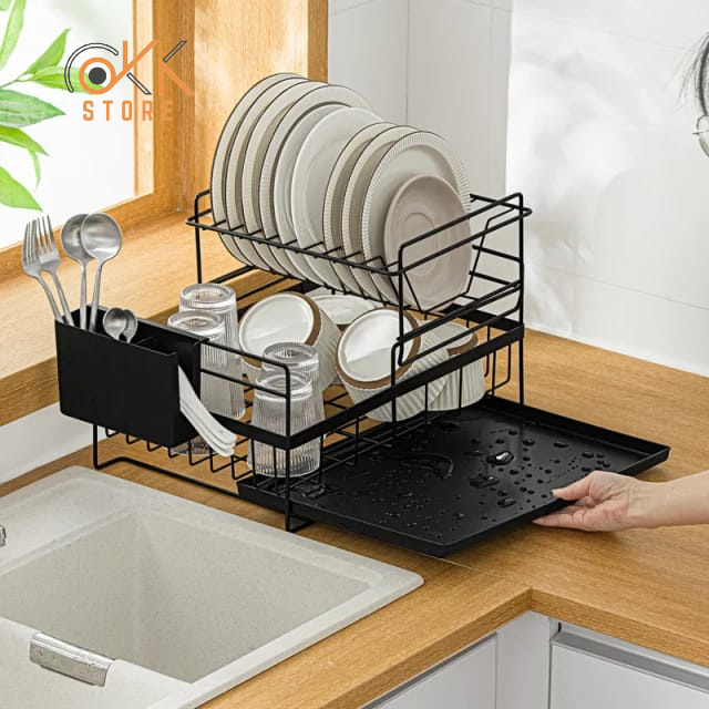 OKK Rak Dapur Piring Style Minimalis Rak Wastafel Rak Piring dan Peralatan Dapur Kokoh Kuat