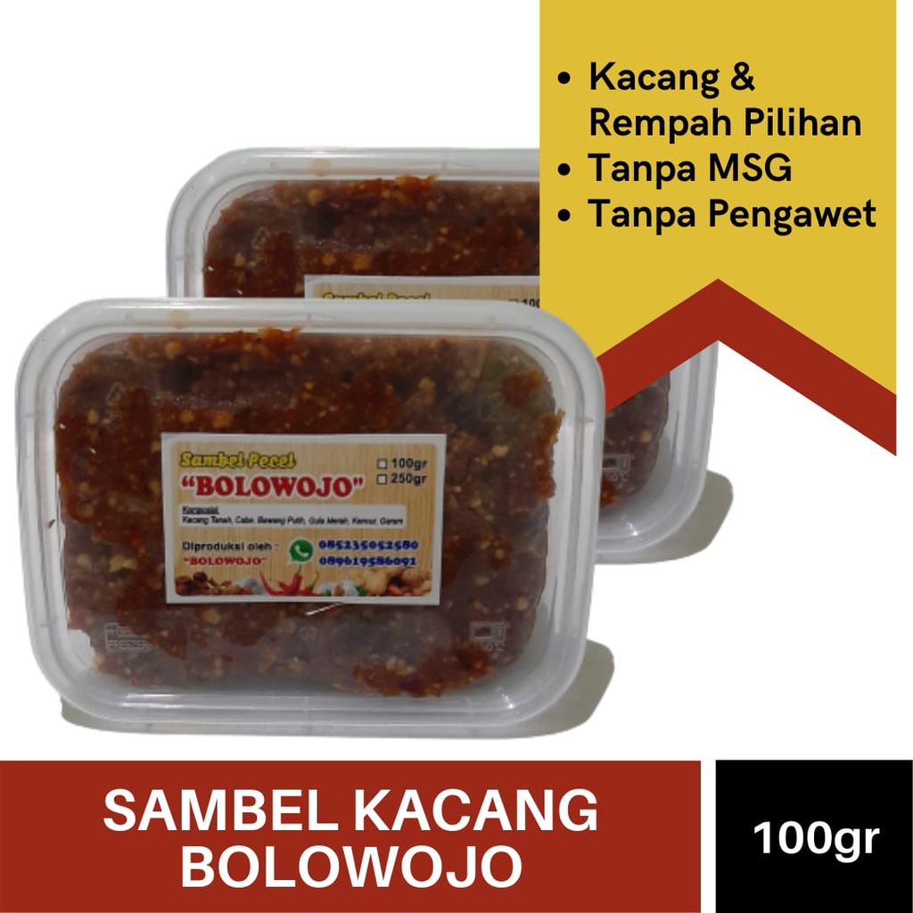 

SAMBEL KACANG MADIUN BOLOWOJO 100gr | Sambel Pecel / Gado Gado/ Siomay | Tanpa MSG, | Tanpa Pengawet | Enak, Gurih, lezat, Higenis