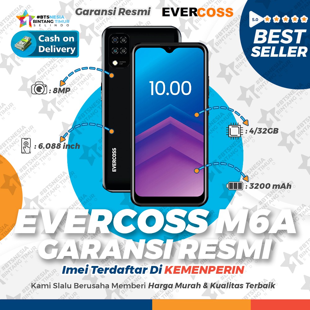 Evercoss M6A 4GB+32GB Garansi Resmi 1 Tahun | Shopee Indonesia