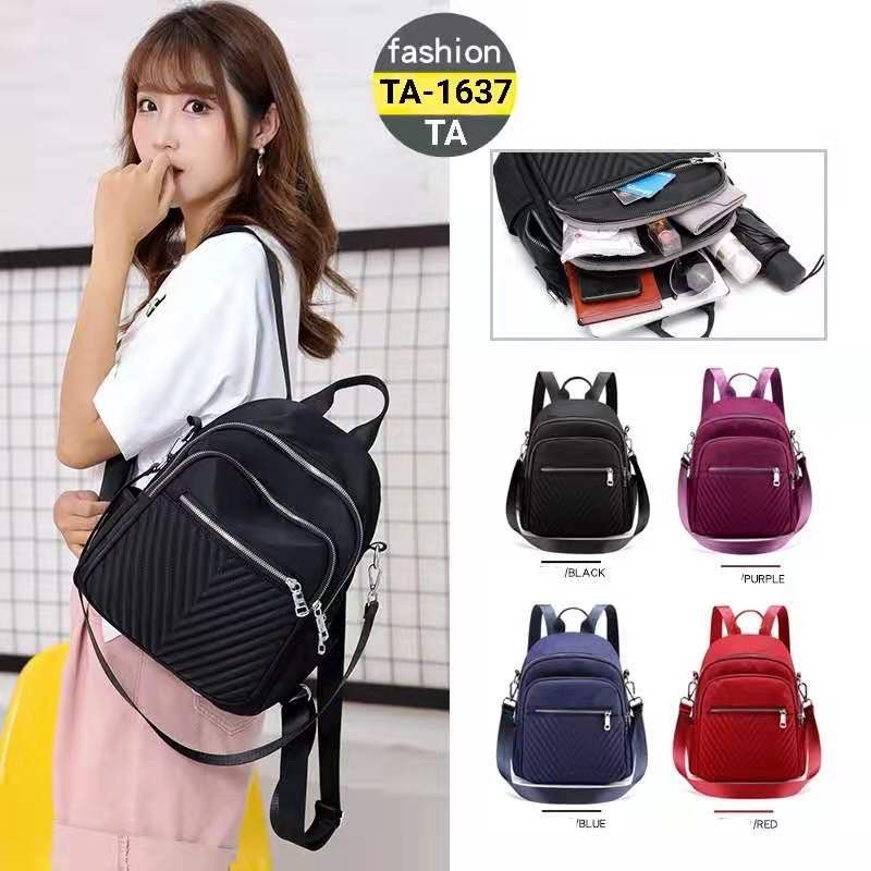 Tas Wanita Import Jinjing dan Ransel YS1637 1637 Bordir Piramida Bahan Parasut Kualitas Super High Quality Brand Impor