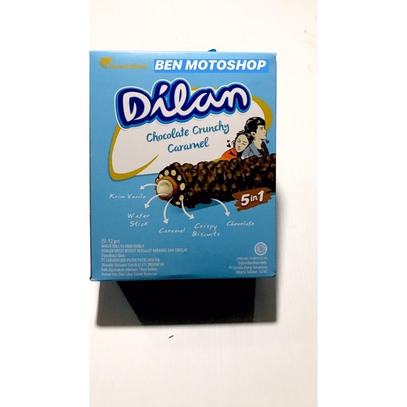 

☋ Dilan Chocolate Crunchy Caramel 1 Pak Box 12 Pcs - Wafer Roll Coklat ♦