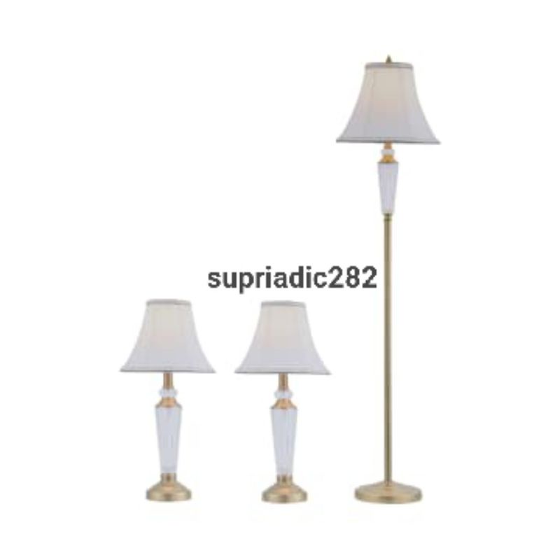 Eglare Set Harper Brass Lampu Meja & Lampu Lantai
